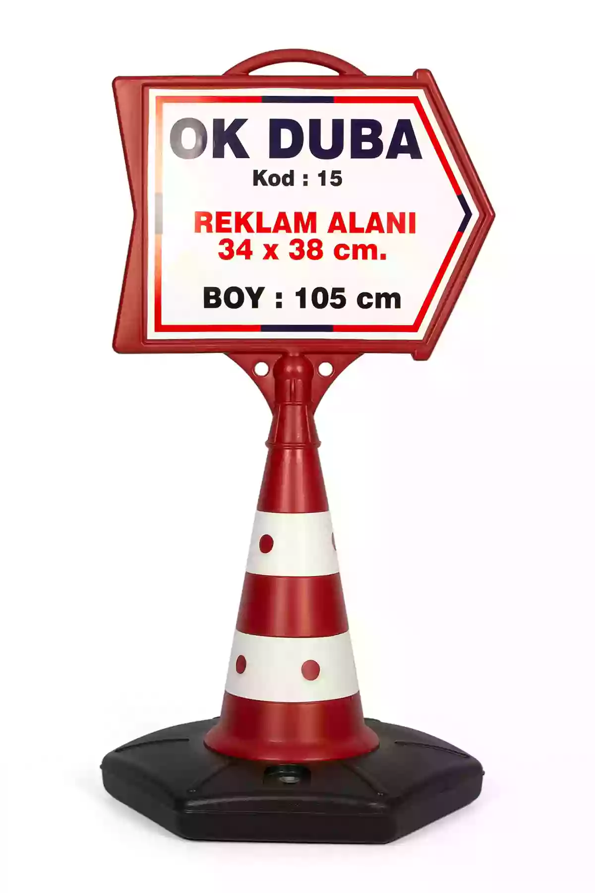 Kod-15 Ok Reklam Dubası Kısa Reklam Alanı: 34x38cm
Yükseklik: 105cm
Fiyatı: